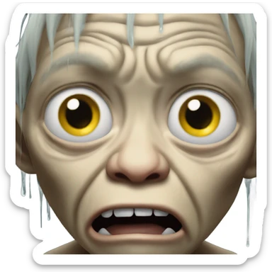 Gollum crying tears sticker