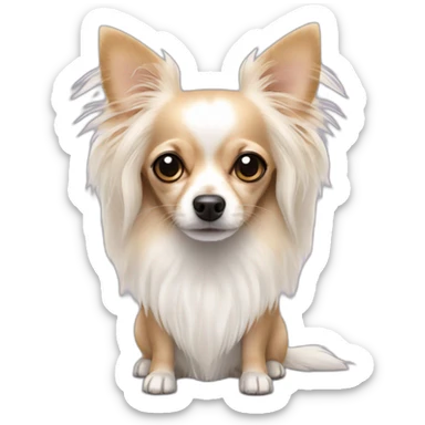 white long haired chihuahua dashund sticker