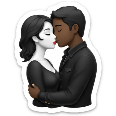 Kiss in black colour sticker