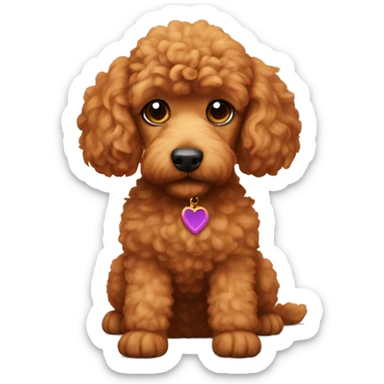 Red golden poodle mix mini sticker