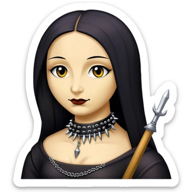 Goth mona lisa with spike choker sticker
