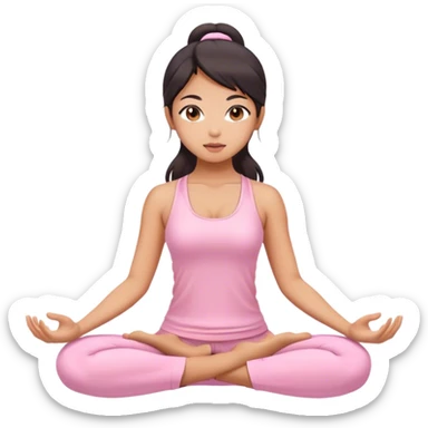 asian yoga girl light pink clothes  sticker