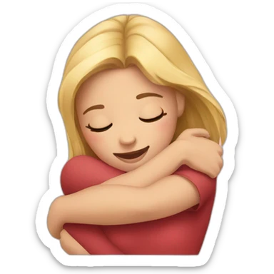 Hug girl sticker