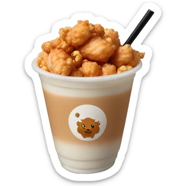 Buffalo popcorn chicken and boba milk tea  sticker