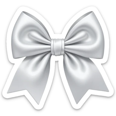 White hair bow sticker