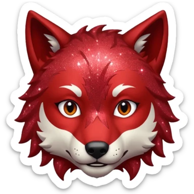 glitter red wolf boy apex predator sticker