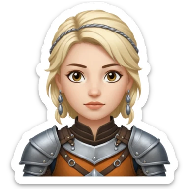 ESO female breton warrior with lashes and earrings sticker