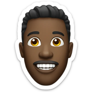 a black guy with a diamond mouth grill, shining and sparkling sticker