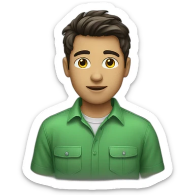 Boy-brunnette-green-shirt sticker