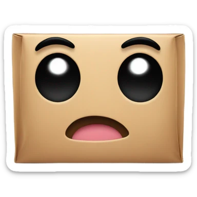 A box with (black oval Kirby eyes) sticker