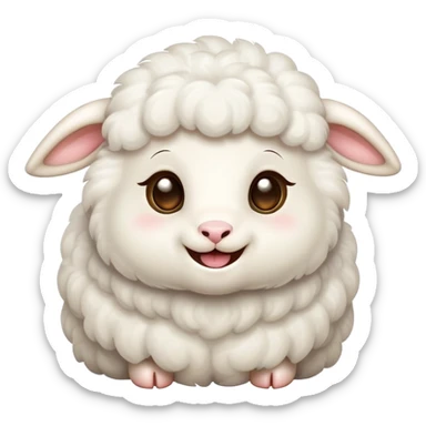 cute lamb with mystical aura laughing sticker