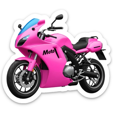 moto sportiva con scritta nera e solo avanti rosa fluorescente  sticker