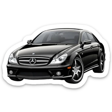 2006 cls 55 amg w219 mercedes Obsidian black paint code c197 with black rims sticker