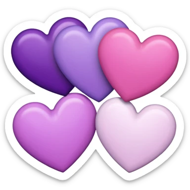 Purple pink and white hearts   sticker