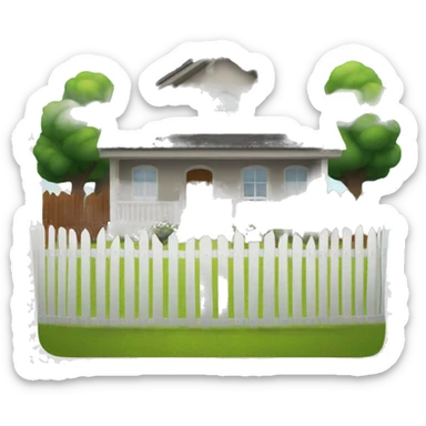 House with fence sticker