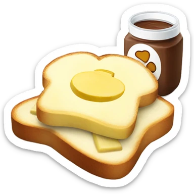 toast with banana and nutella sticker