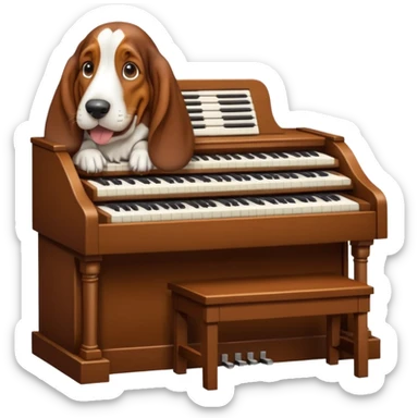 bassethound playing hammond sticker