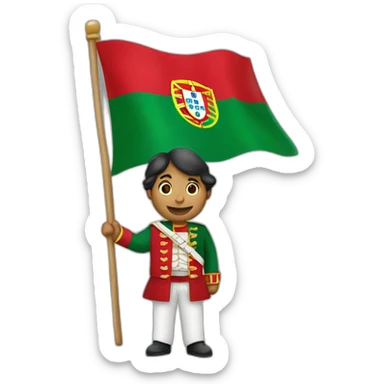 Homme avec un drapeau du Portugal sticker