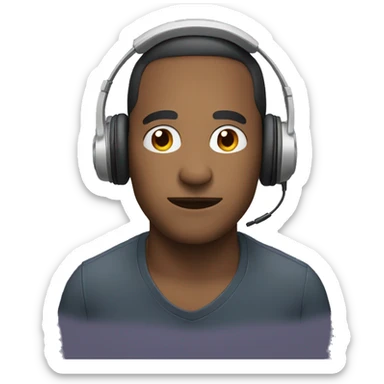 A man in headphones sticker