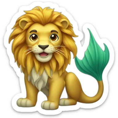 Singapore lion with mermaid tail sticker