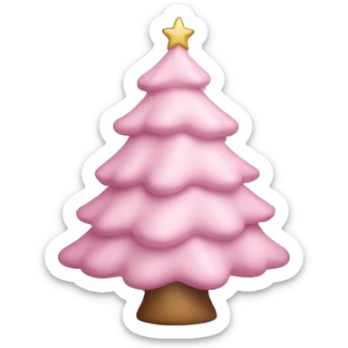 pastel pink christmas tree sticker