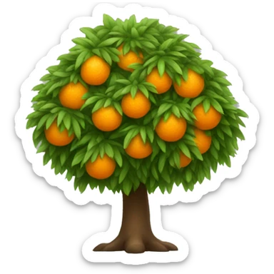 Fluffy orange tree sticker