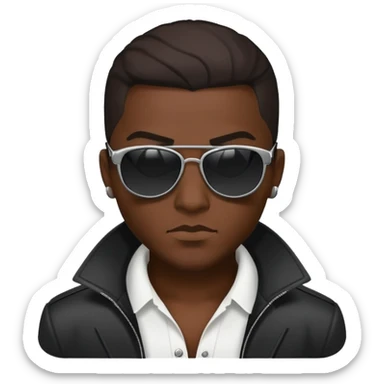 evil gangster character with sunglasses and scar sticker