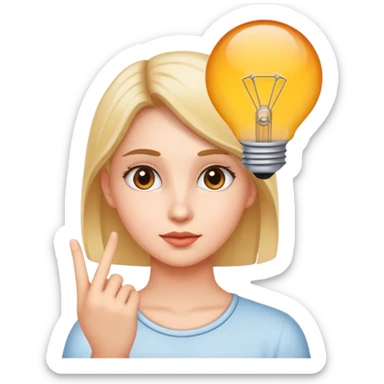 Girl with genius idea sticker