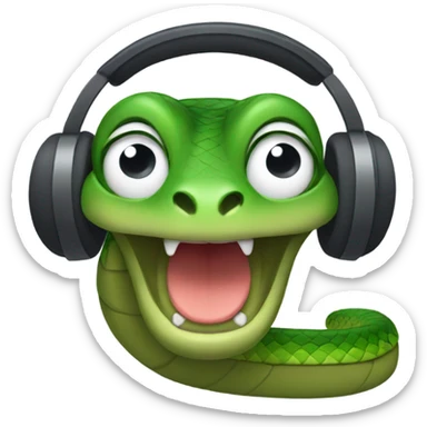 snake wearing earmuffs sticker