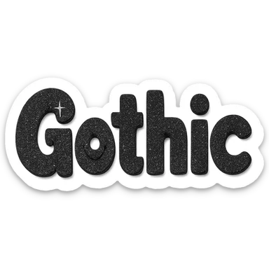 Add sparkling glitter and shimmer to the black text, keep the 3D paper-craft effect, kawaii style, no outline, transparent background. sticker