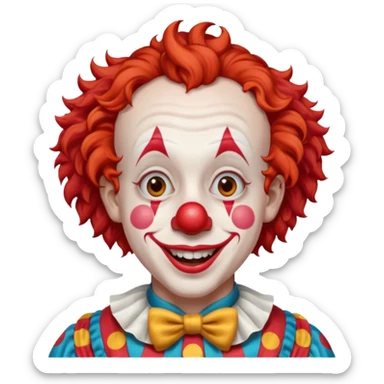 Harpo as a clown sticker