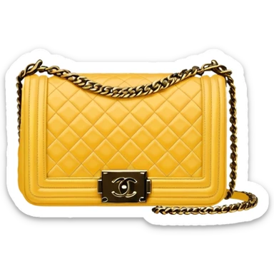 light yellow chanel le boy gold chain bag sticker