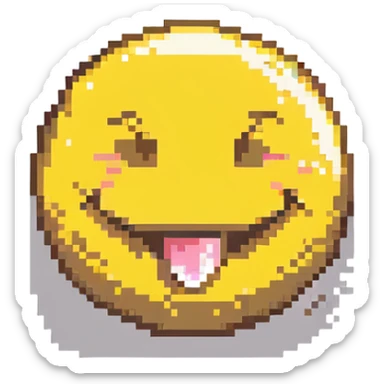 smiley face blowing a kiss and winking sticker