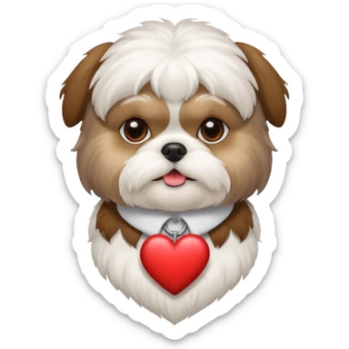 Shihtzu mit einem Herz sticker
