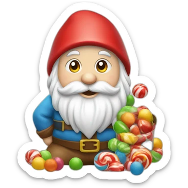 Christmas gnome with candies sticker