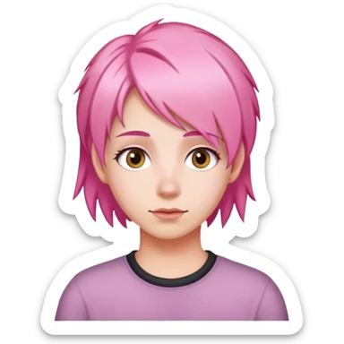 🤷🏼‍♀️ with pink hair sticker