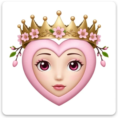 sakura heart with a cherry blossom crown sticker