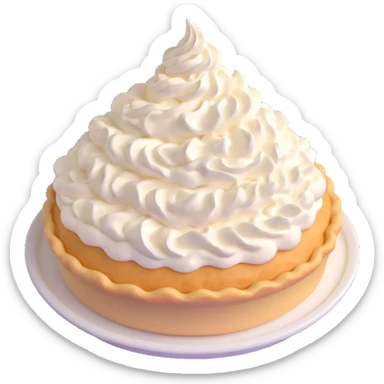 cream pie dessert with whipped cream topping sticker