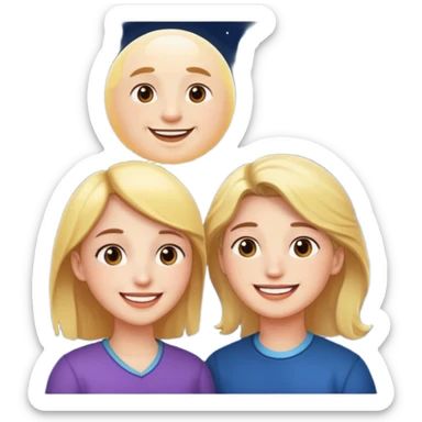 couple talking with moon in the background sticker