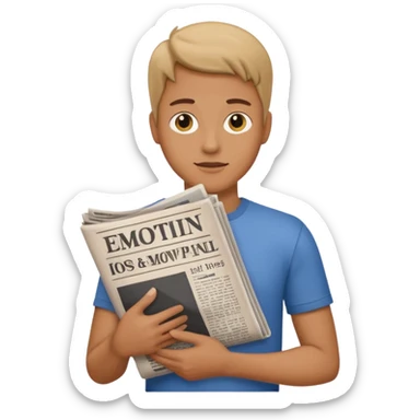 newspaper under arm sticker