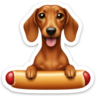 Dachshund dressed like a hot dog  sticker