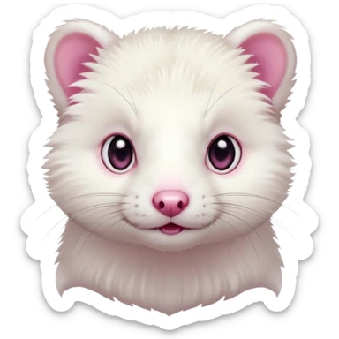 White ferret ...  sticker