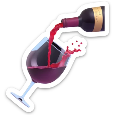 catalan porró pouring red wine, dynamic splash sticker