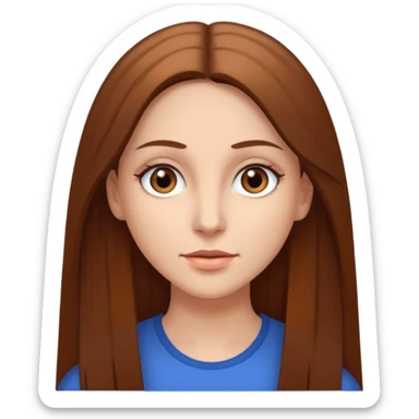 Uma mulher branca, olhos castanhos, cabelo castanho, longo e liso  sticker