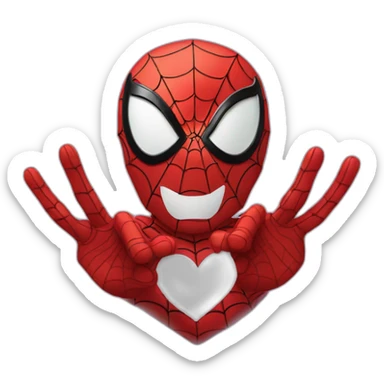 Spider-man makes a heart with his hands sticker