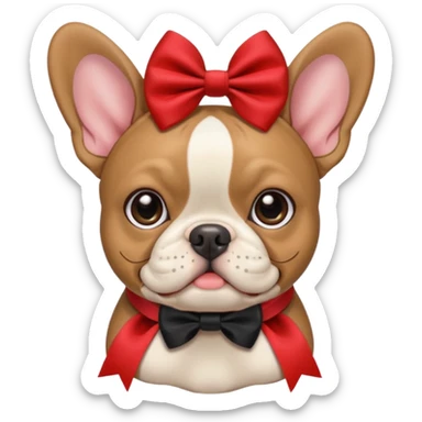 Move it closer No, I meant in black.Make an emoji of a French bulldog and add a bow. sticker