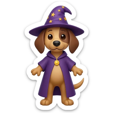 Dog wizard sticker