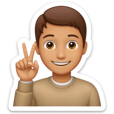 Finger tapping with smily face  sticker