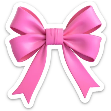 pink bow with glossy wet look sticker