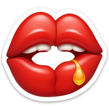 Receiving a lipstick kiss sticker